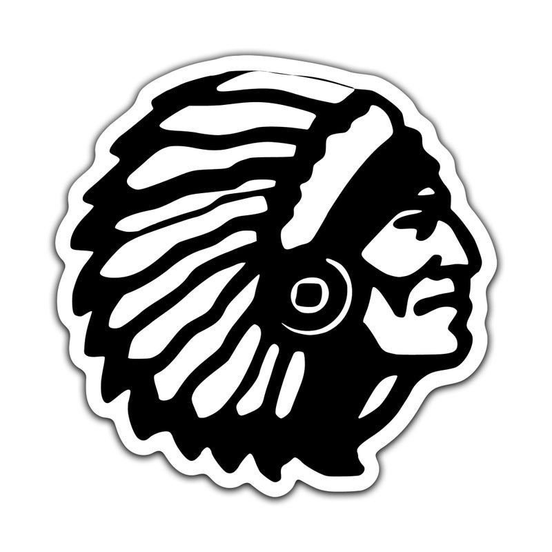 KCD Native American Indian Head Vinyl Decal Sticker | Cars Trucks Vans SUVs Windows Walls Cups Laptops | Black | 5.5 Inch | KCD2352 - Image 1